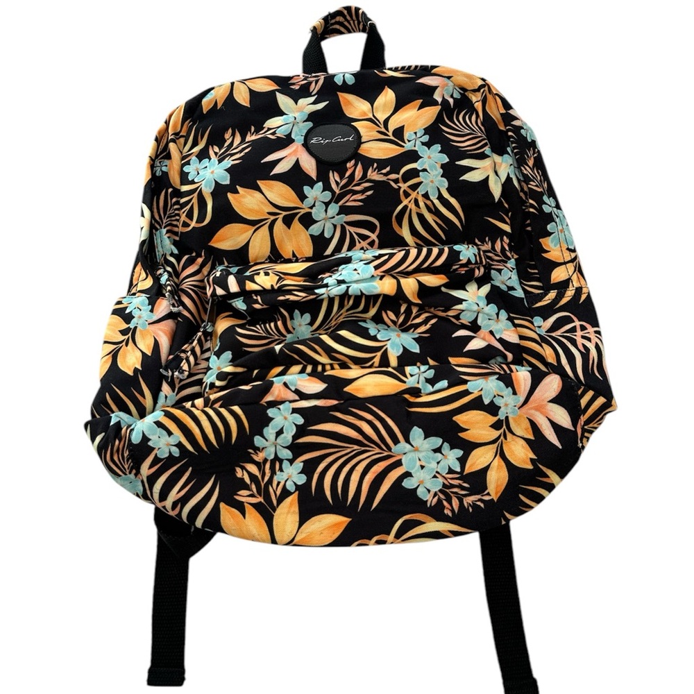 RIP Curl Backpack Canvas 18L Tropical Floral Black, Yellow, & Blue NWT